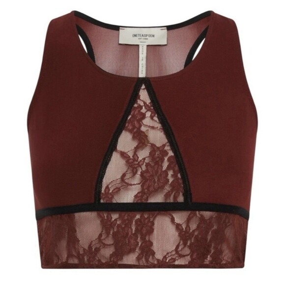 One Teaspoon Wine Red Mesh Lace Bralette Size Small NWT - Picture 5 of 8